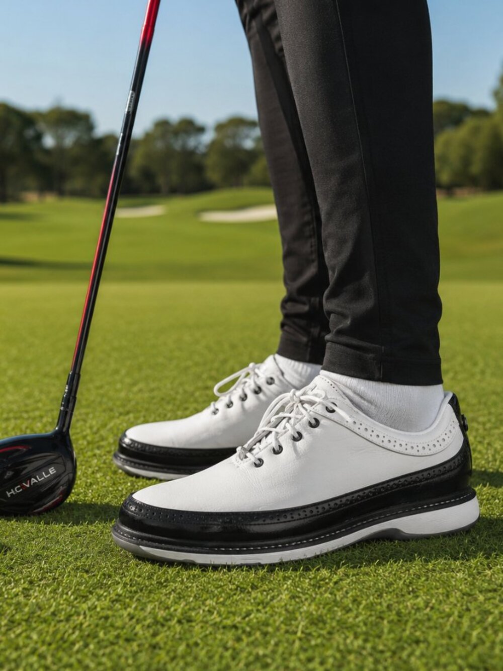 Adidas MC80 Spikeless Golf Shoes White/Black Leather Saddle ID4750 Men Size 9.5